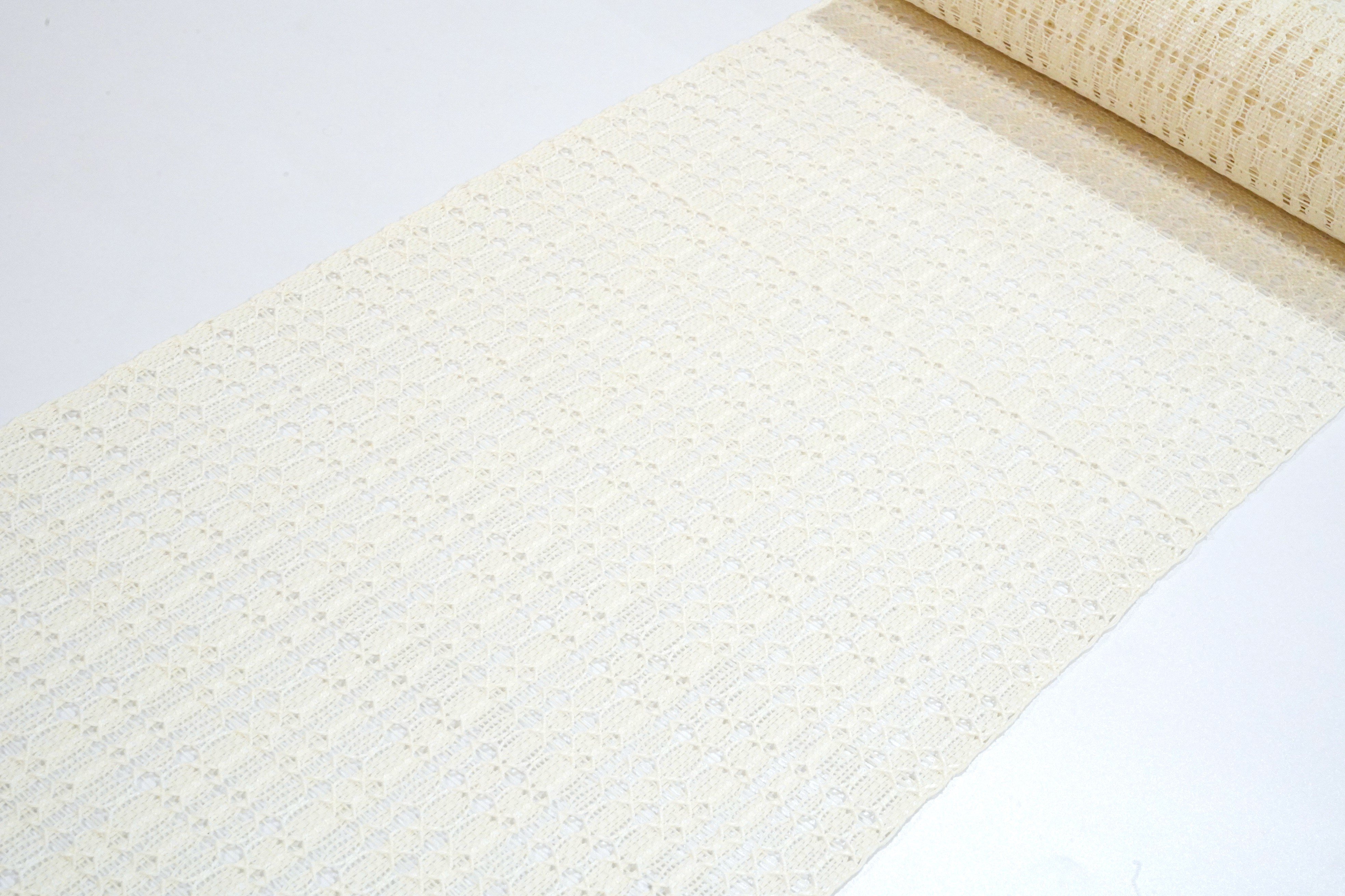 泰生織物よろい織名古屋帯夏帯白無地 original