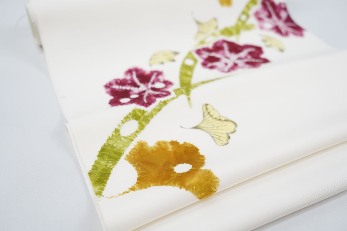 九寸帯（名古屋帯）「小倉淳史・露芝に楓 イチョウ辻が花」 | MINOKO STORE
