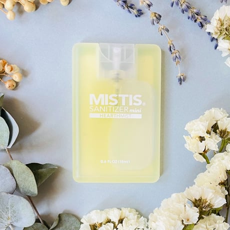 MISTIS SANITIZER mini (レモンの香り/18mlボトル)| 日本製 携帯用除菌スプレー アロマミスト香る どこでも簡単カジュアル除菌（カード型ミニボトル）【LEMON】