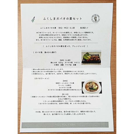 福島県産ホーリーバジルを使用｜ふくしまガパオの素セット【ゆうゆうファーム　白河市 】