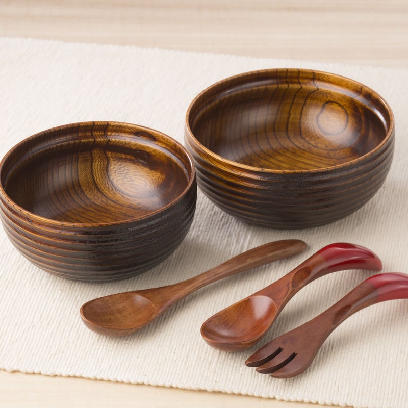 名入れ無料！木製お椀＆ベビースプーン｜FIRSTプレゼント ミニ【北見
