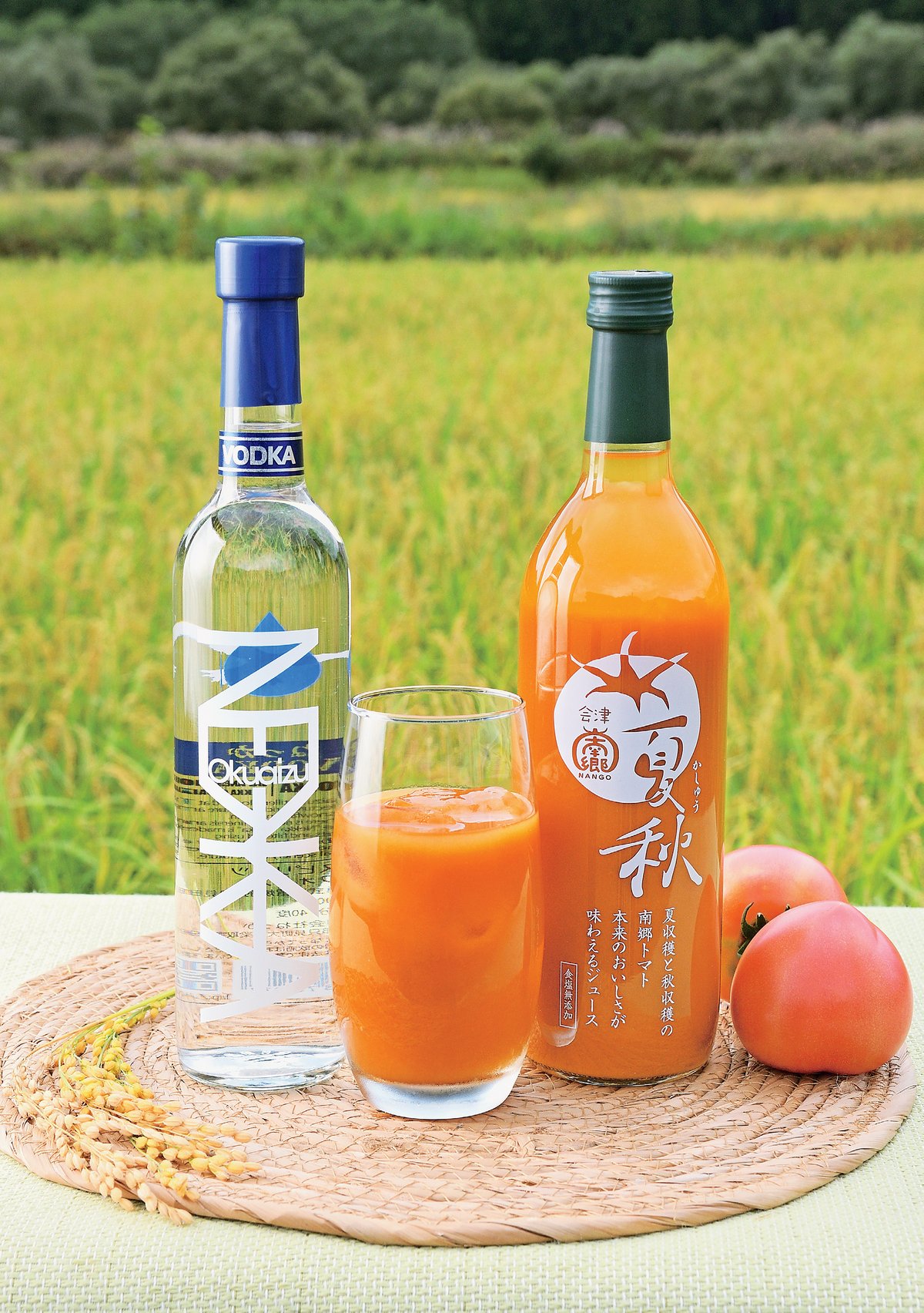 お酒＞「ねっかウオッカ」と「夏秋」(トマトジュース)セット