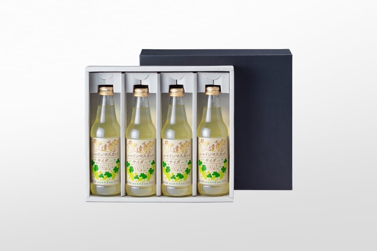 マスカット2500mlセット シャインマスカットサイダー4本セット【酒井ぶどう園 伊達市