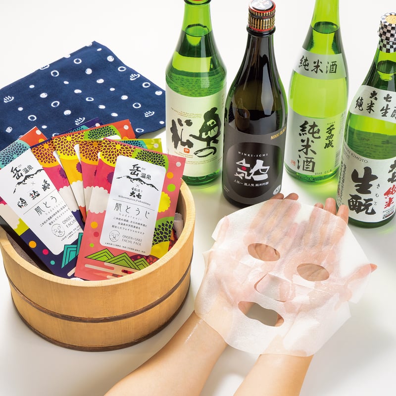個包装のご当地フェイスパック｜岳温泉×日本酒 フェイスパック「肌