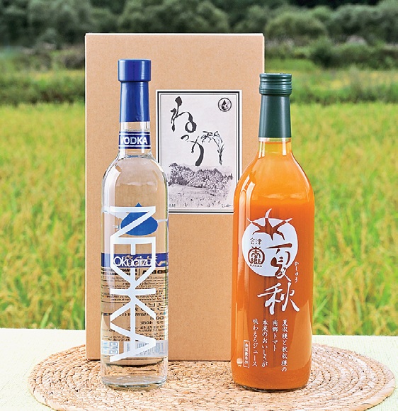 お酒＞「ねっかウオッカ」と「夏秋」(トマトジュース)セット【合同会社