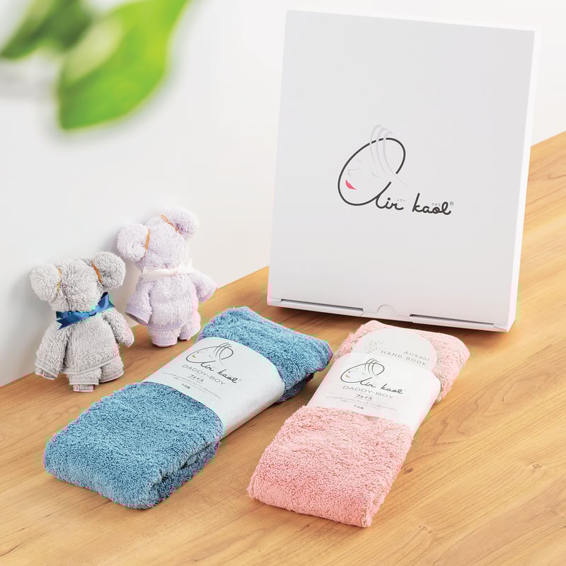 フェイスタオル＆ウォッシュタオルセット｜ペアくまちゃんタオルセット