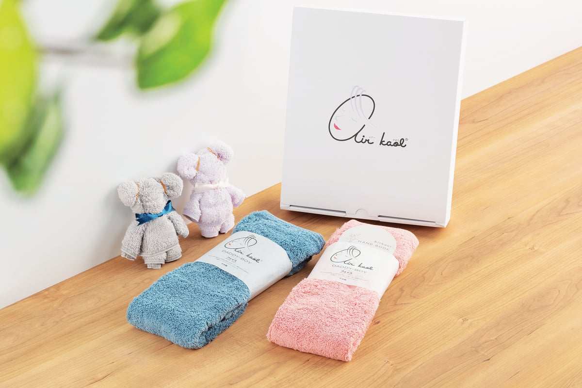 フェイスタオル＆ウォッシュタオルセット｜ペアくまちゃんタオルセット