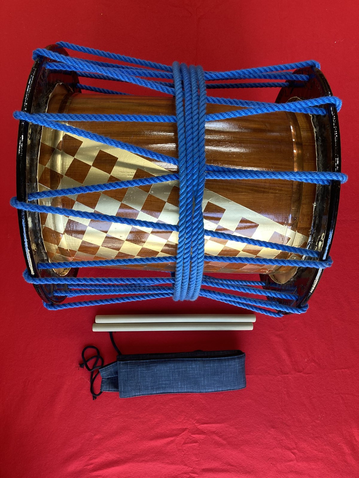 桶胴太鼓 桶太鼓、バチ、担ぎストラップをセット - 和楽器