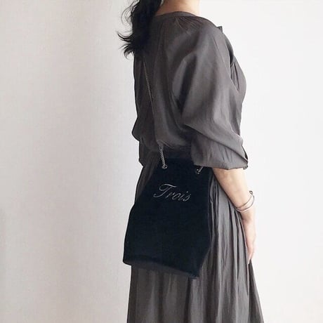 【オーダー】ベロア巾着チェーンバッグ