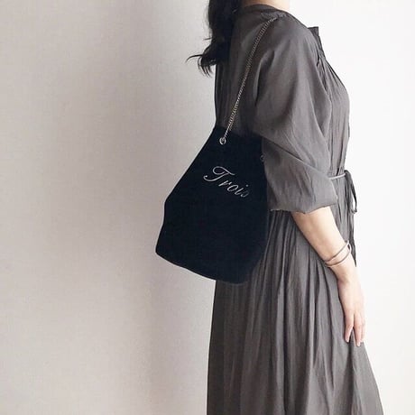 【オーダー】シャンタンドット巾着チェーンバッグ