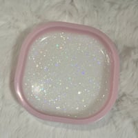 ピンク×白　キラキラトレー