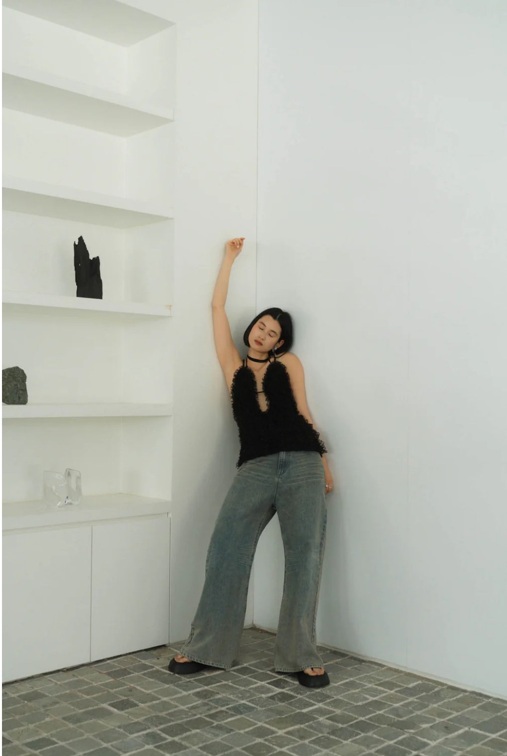 Knuth Marf U neck tulle bustier【BLACK】 | moa.on Knuth Marf U neck tulle bustier【BLACK】 | moa.on