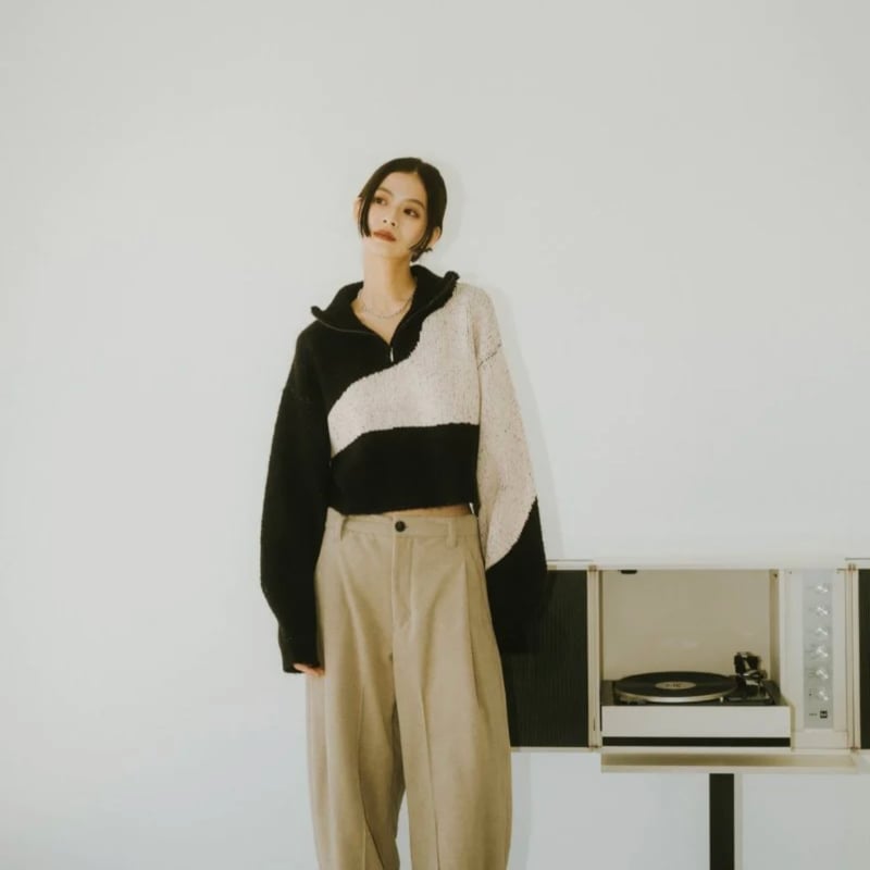 Knuth Marf half zip bicolor knit ニット 【公式通販】