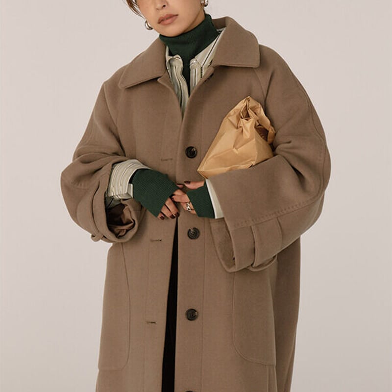 クレドナ credona Pコート ブラウン CREDONA ラグランオーバーコート | moa.online store