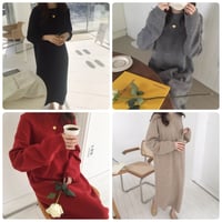 シンプル ニットワンピース