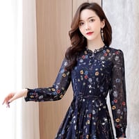 花柄シフォンワンピース