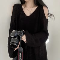 韓国風秋ニット ブラック