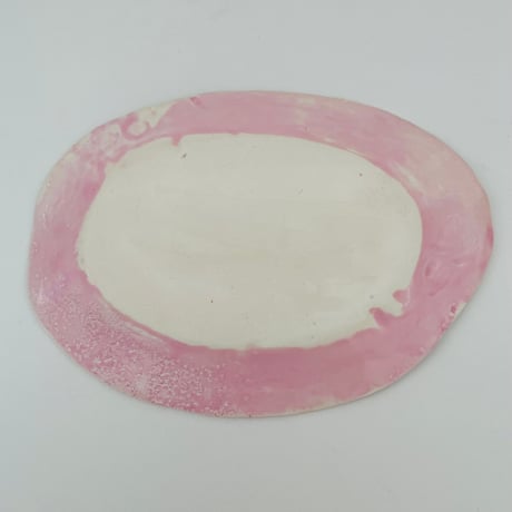 リムオーバル皿　pink1