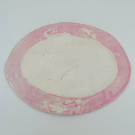 リムオーバル皿　pink3