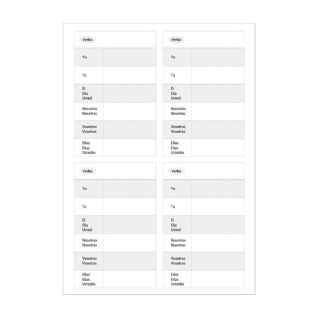 動詞活用ノート　Cien