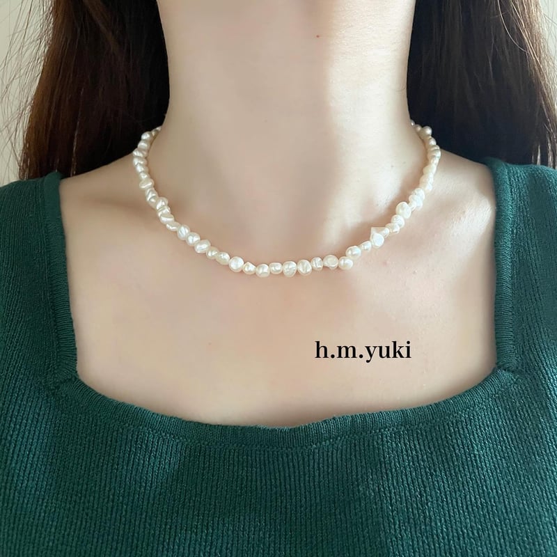 再販】silver925 不揃い淡水パールネックレス | h.m.yuki 再販】silver925 不揃い淡水パールネックレス | h.m.yuki