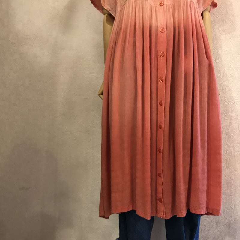 ピンクグラデーションと刺繍のギリシャワンピース | sunchild STORE