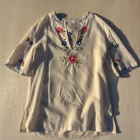 花柄チェーンステッチ　チュニック