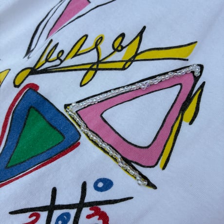 キラキラビーズ付き70sロングTシャツ