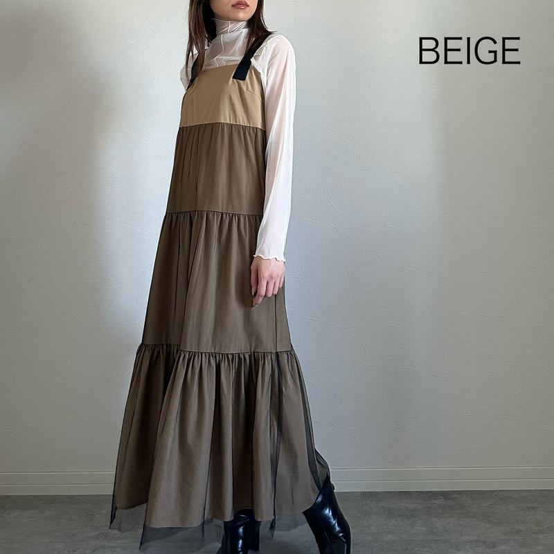 70040-7101]ティアードジャンパースカート | MORE 