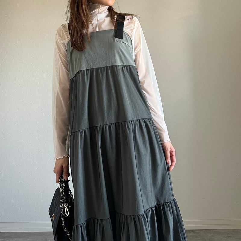 70040-7101]ティアードジャンパースカート | MORE