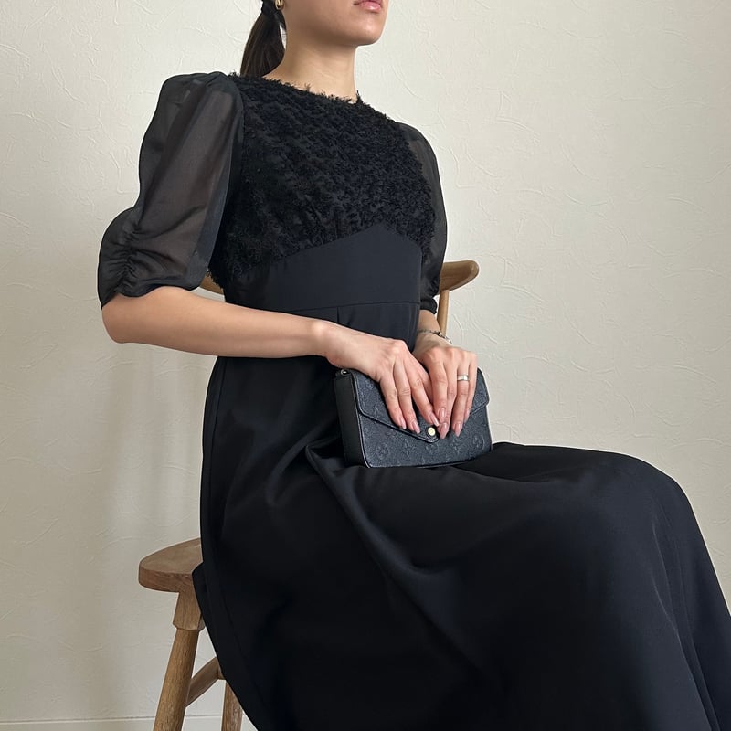 フリンジジャガードワンピース 2024SS FRAYI.D フリンジジャガード