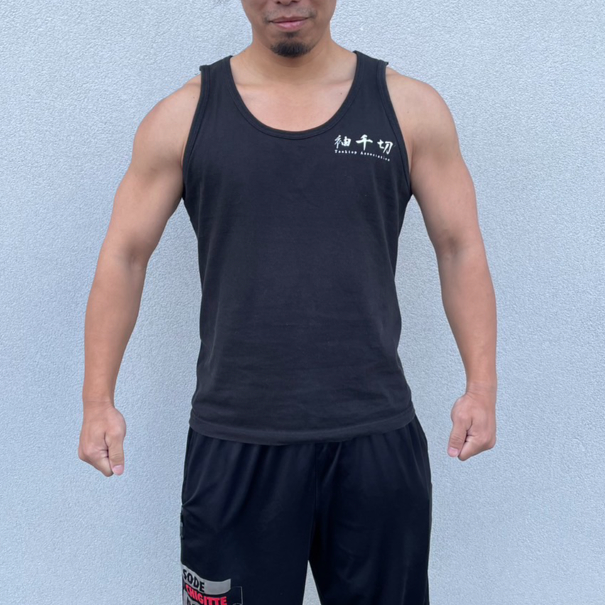 タンクトップ協会 袖ちぎってなんぼ タンクトップ ブラック | WE LIFT