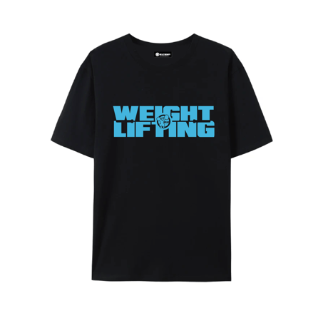 WE LIFT WEIGHTS ウエイトリフティングTシャツ　（ブラック/ブルー）