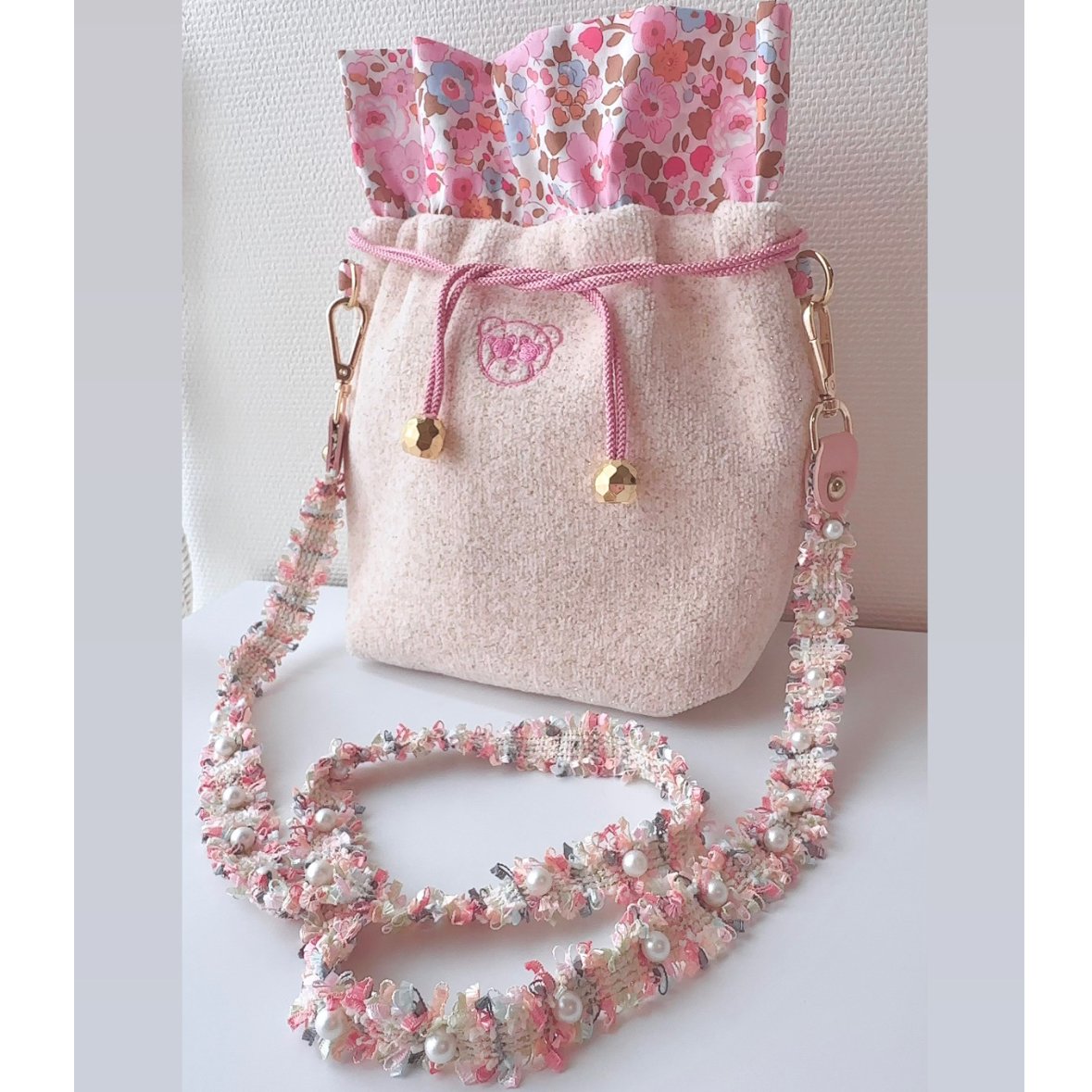 ツイードパールショルダーストラップ | Mayuko Chenille ツイードパールショルダーストラップ | Mayuko Chenille