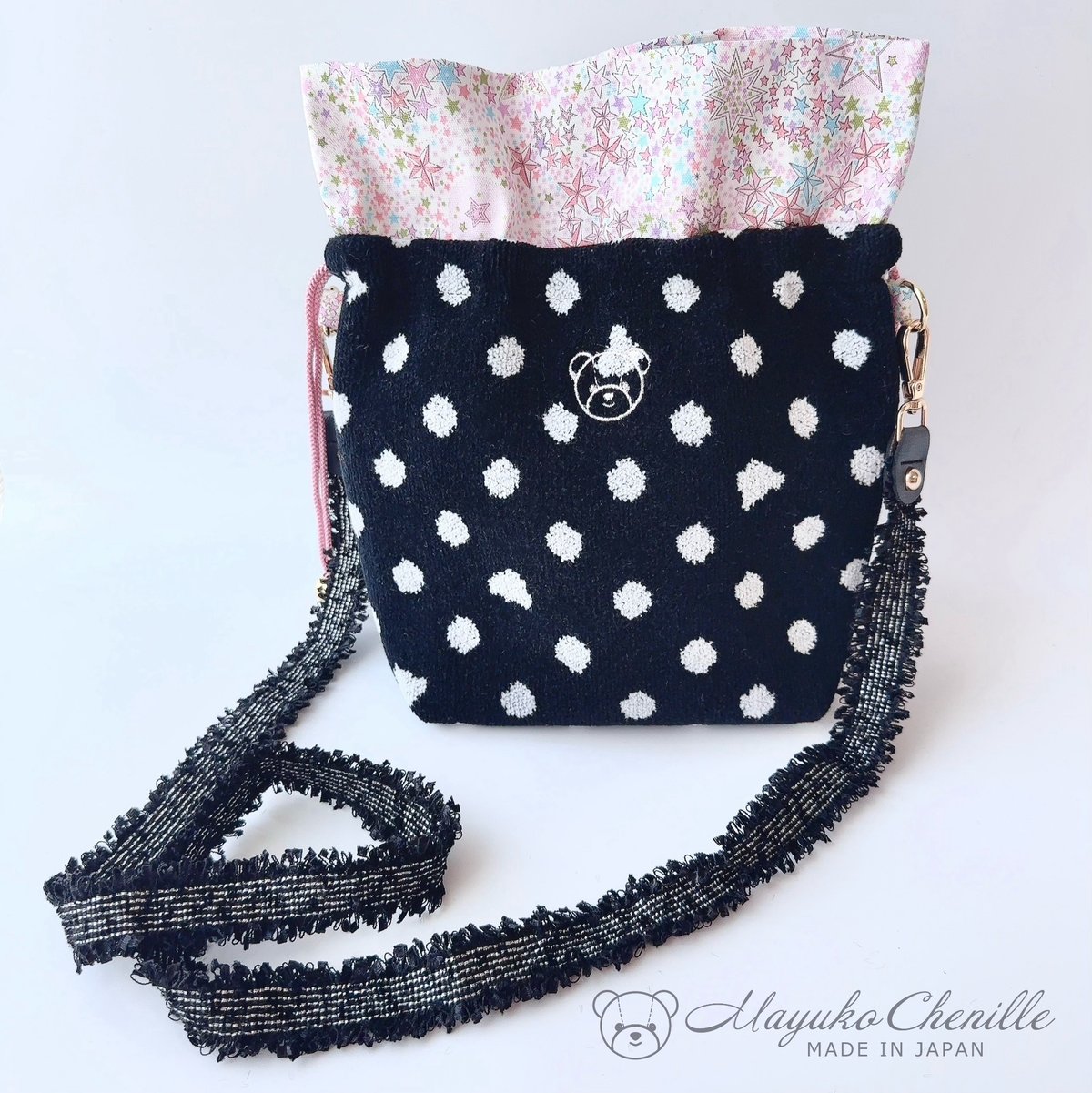 ツイードショルダーストラップ BLACK | Mayuko Chenille ツイードショルダーストラップ BLACK | Mayuko Chenille