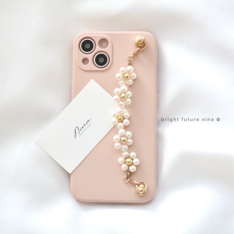 フェアリーパールで煌めくスマホリング pink フェアリーパールで煌めく