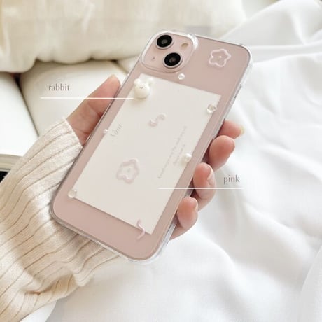colour Flower bear &rabbit case 🐻🐰