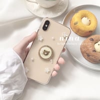 【大人気♡くまシリーズ】お花パール♡くまバンカー case