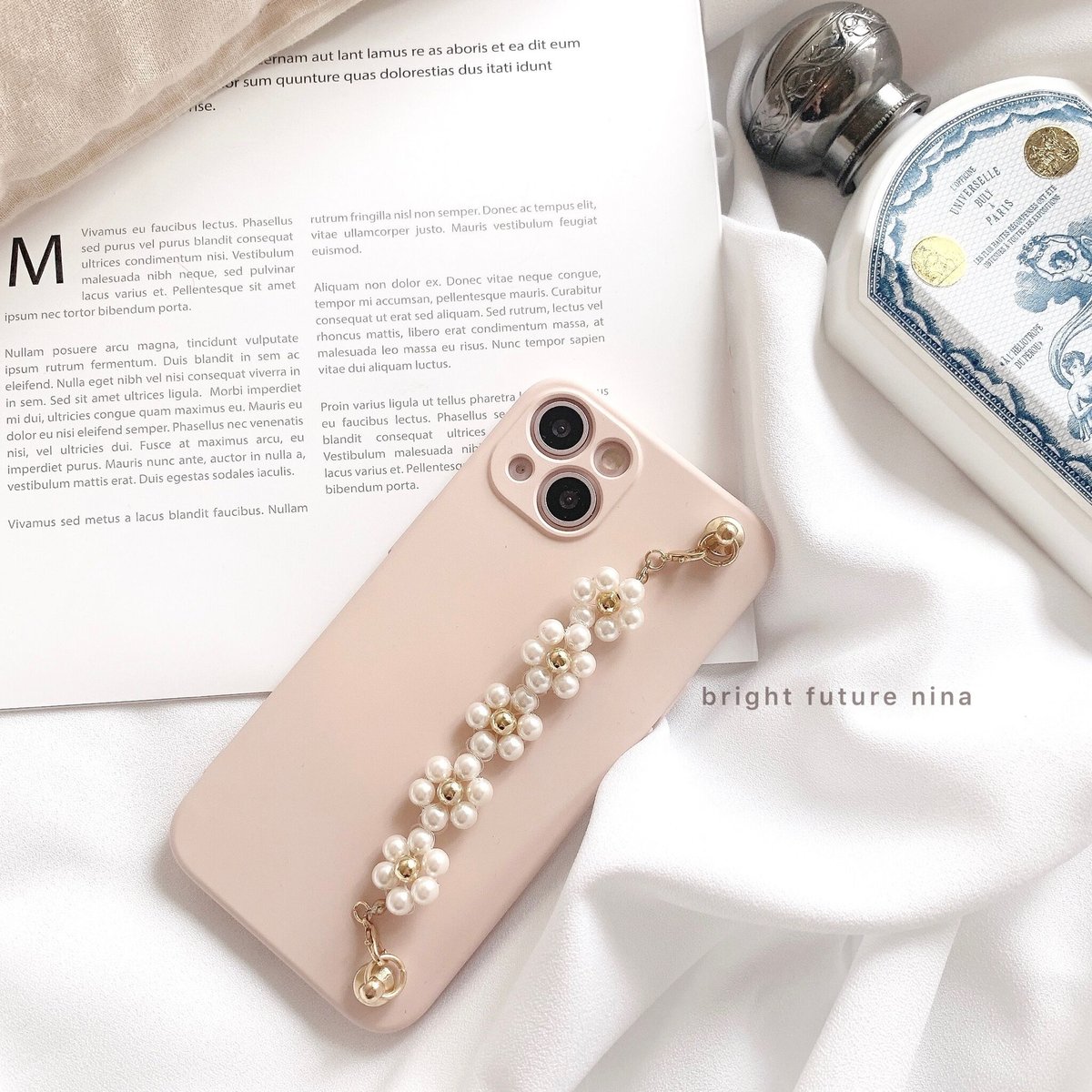 フェアリーパールで煌めくスマホリング　pink フェアリーパールで煌めくスマホリング pink