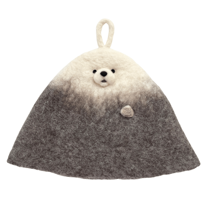 【未使用】伊勢丹限定　ブラックムートン　サウナハット　定価　17380円 blackmouton felt > アルパカ使用 とてもゆったりサイズ