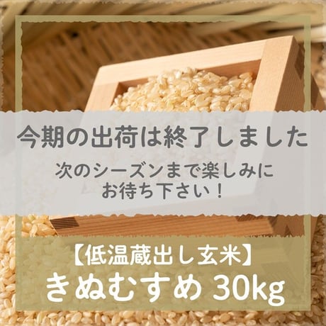 【令和４年度産 販売終了】低温蔵出し玄米きぬむすめ30kg