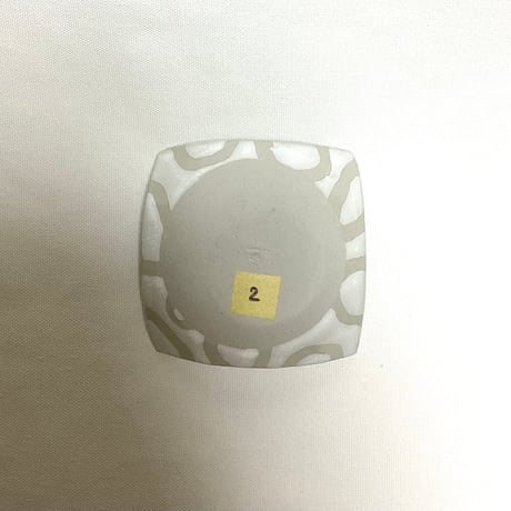 リングシリーズ　3寸正方皿　白マット　2