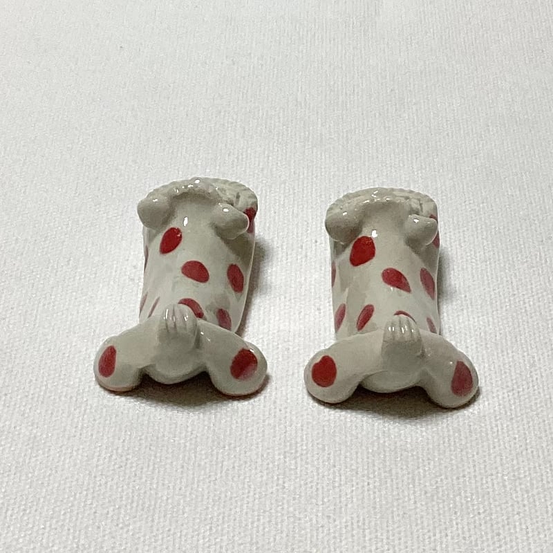 シーサー2個セット 箸置き あかドット | 眞正陶房公式online shop