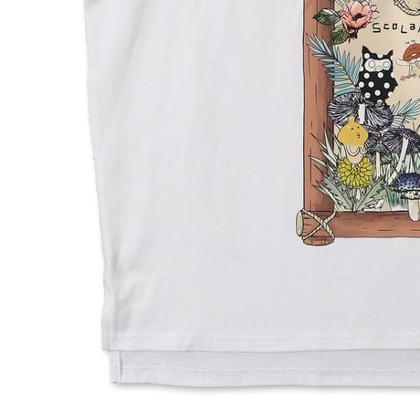 なめことラビル仲良しの森 ロングスリーブTシャツ（オフホワイト/ブラック/グリーン）