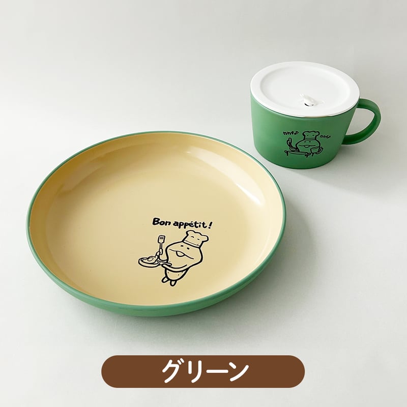 なめこのラウンドプレート＆スープカップ（2色セット） | BEEWORKS