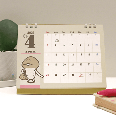 2027 なめこのカレンダー（卓上）