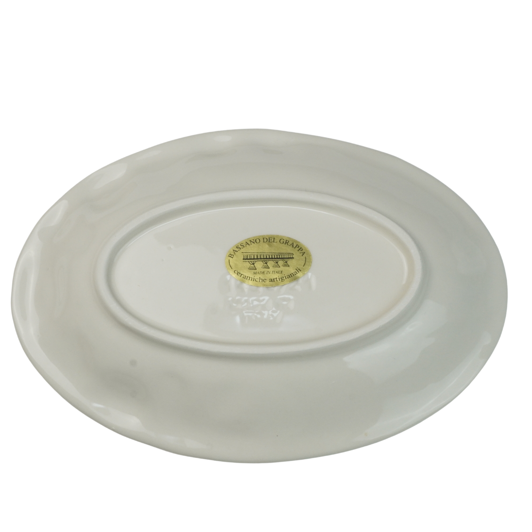 イタリア製バッサーノ陶器【トマト柄・オーバル皿21㎝】 | Pomod'oro