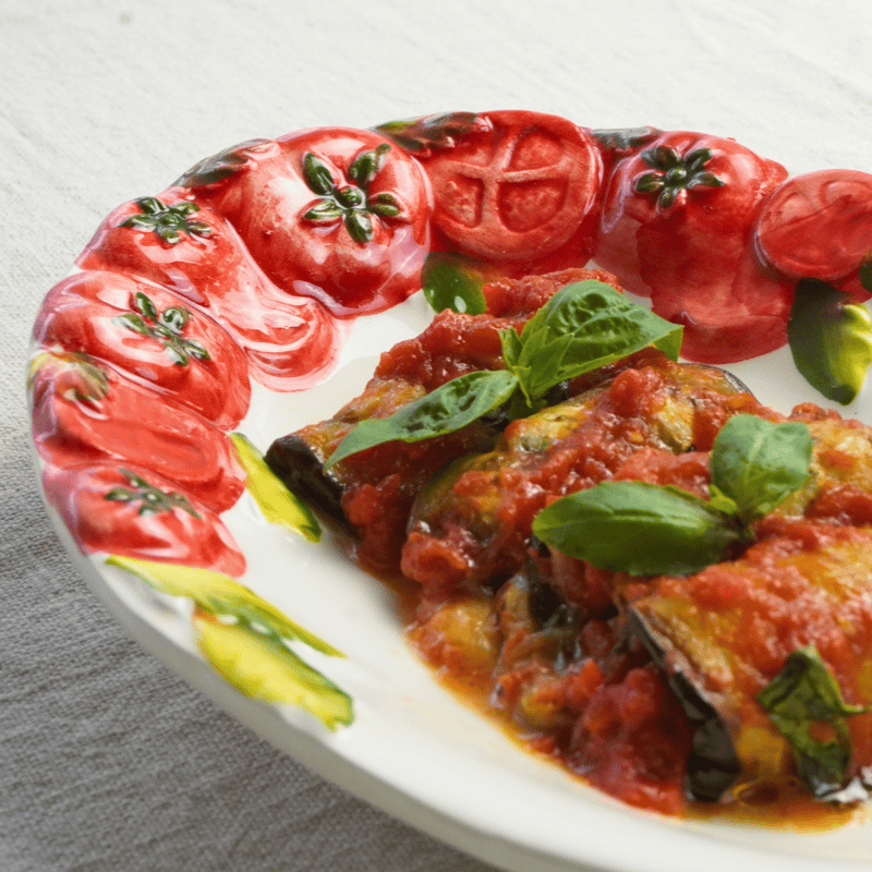 イタリア製バッサーノ陶器【トマト柄・オーバル皿21㎝】 | Pomod'oro