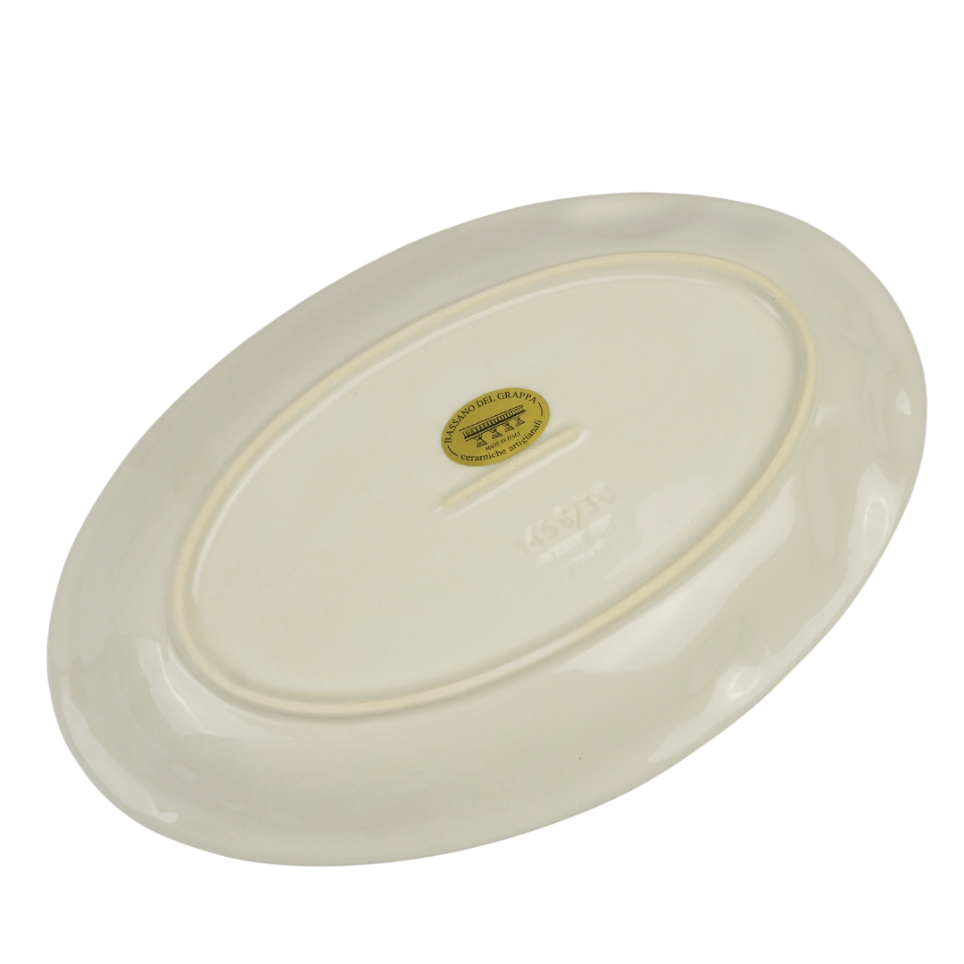 イタリア製バッサーノ陶器【トマト柄・オーバル皿31㎝】 | Pomod'oro