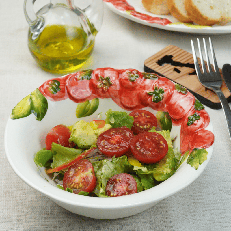 イタリア製バッサーノ陶器【トマト柄・サラダボウル】 | Pomod'oro